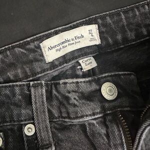 Abercrombie Black Faded High Rise Mom Jeans